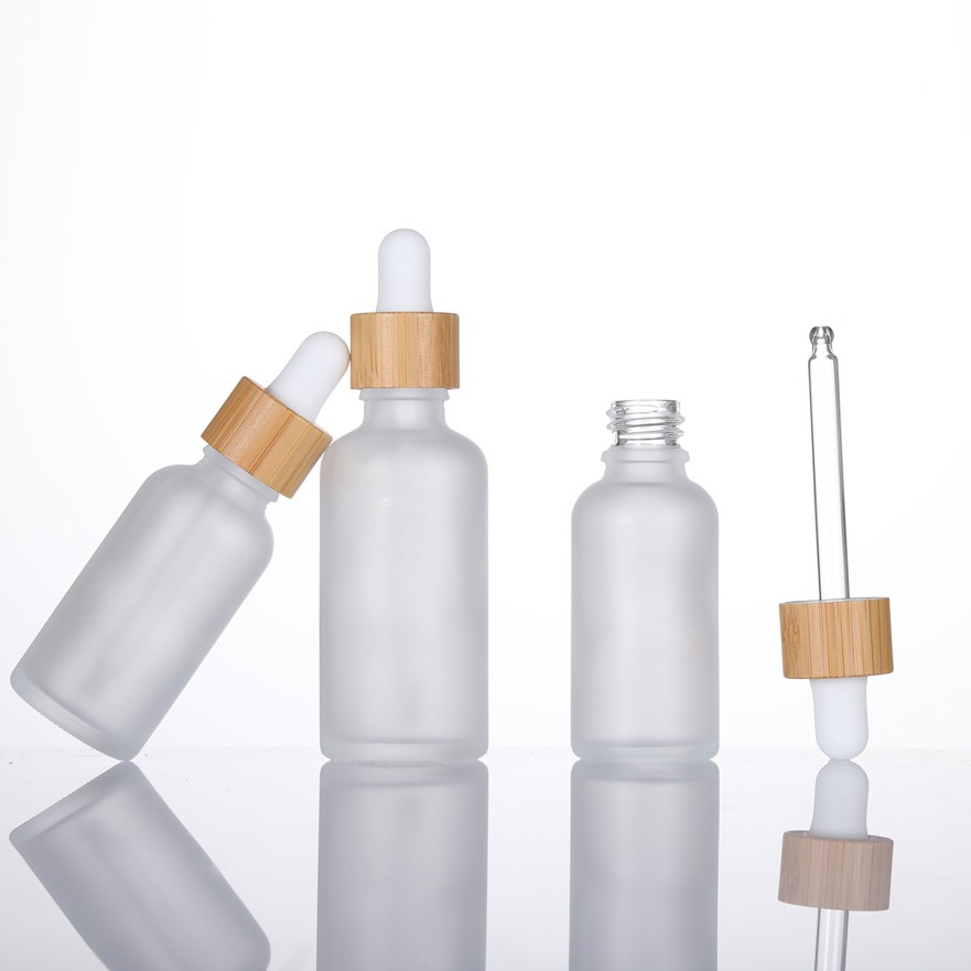 frost glass oil bottle with bamboo dropper 10 frost glass oil bottle with bamboo dropper 10